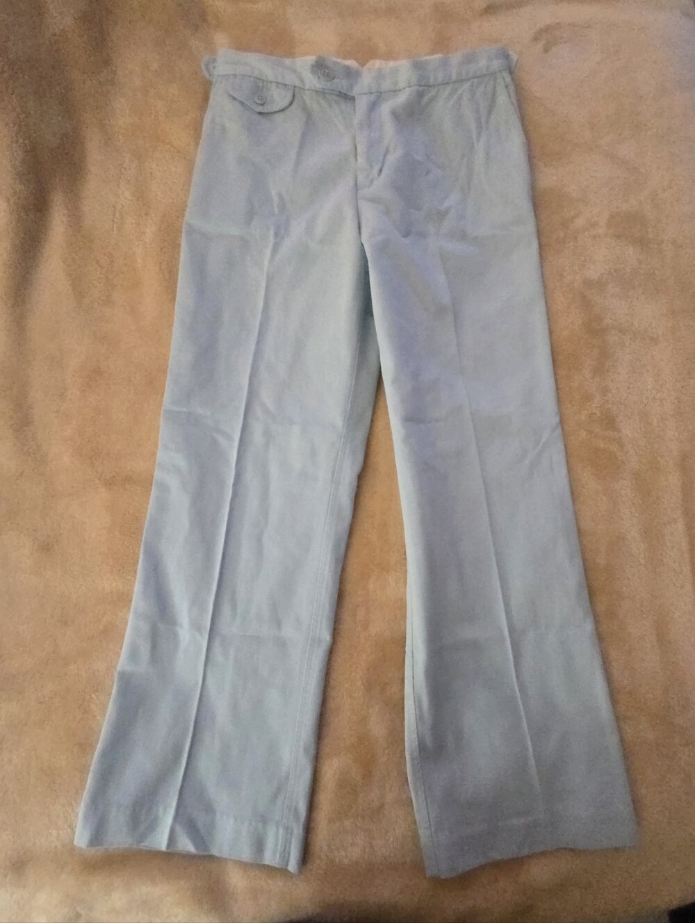 Vintage J. Crew 1990s Blue Cotton Straight Leg Chino Slacks Pant